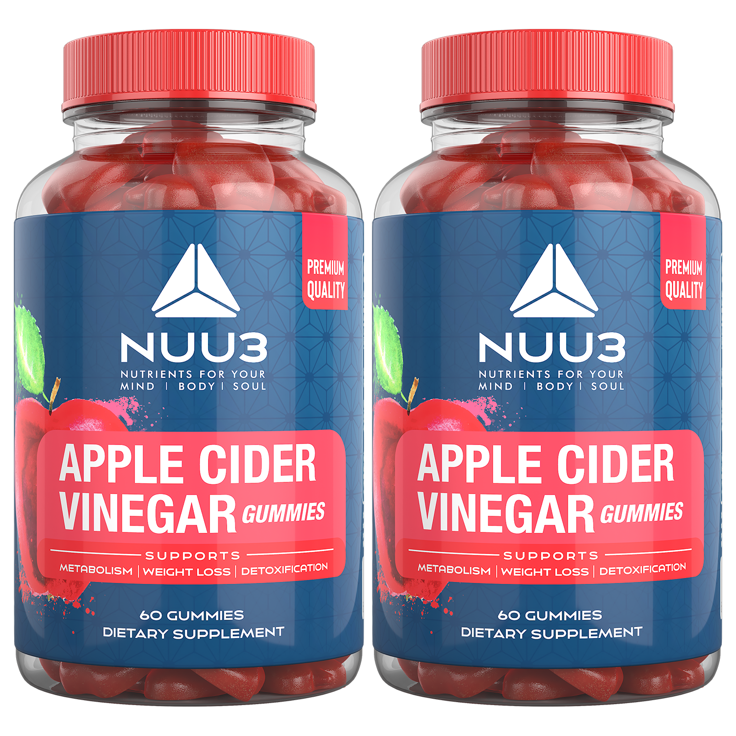 Nuu3 - Apple Cider Vinegar Gummies (2 Bottle) - Nuu3