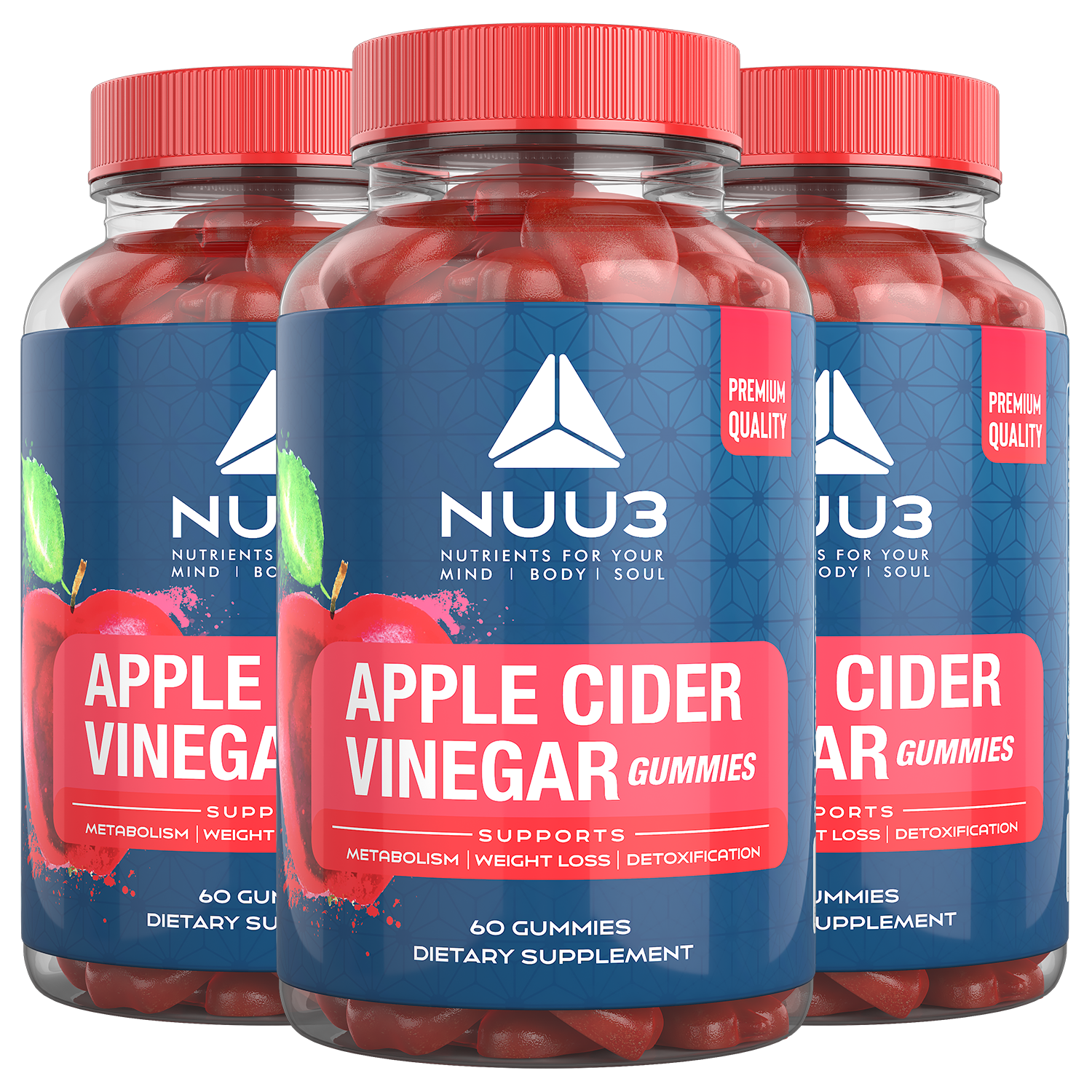 3 Bottles  of Nuu3 ACV Gummies - Nuu3