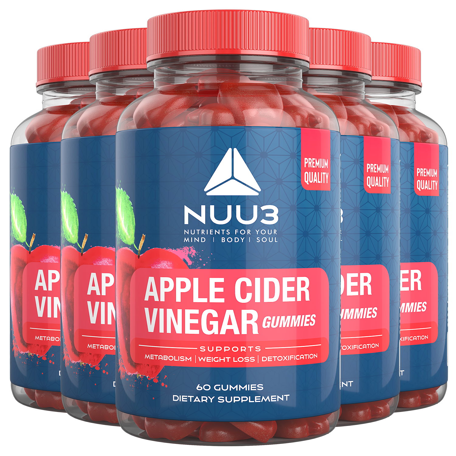 5 Bottles  of Nuu3 ACV Gummies - Nuu3